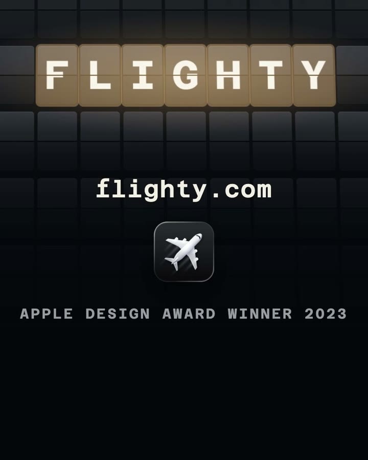 FLIGHTY, spelled in the board's own flaps, a close crop from Flighty, first to know